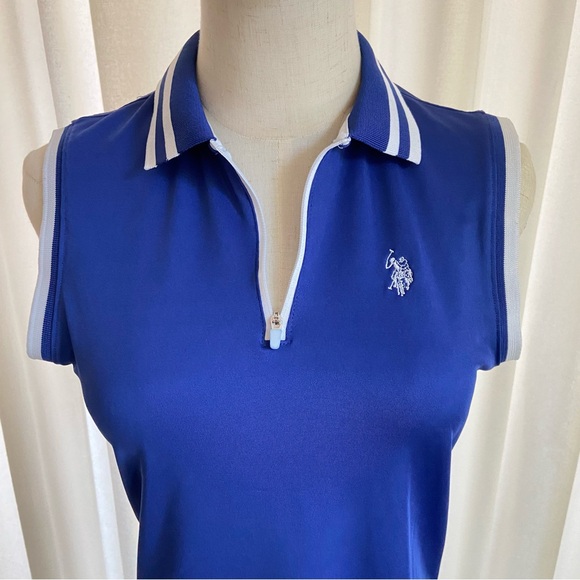 US Polo Assn. | Sleeveless Activewear Top | Blue/White | XS - Picture 3 of 10